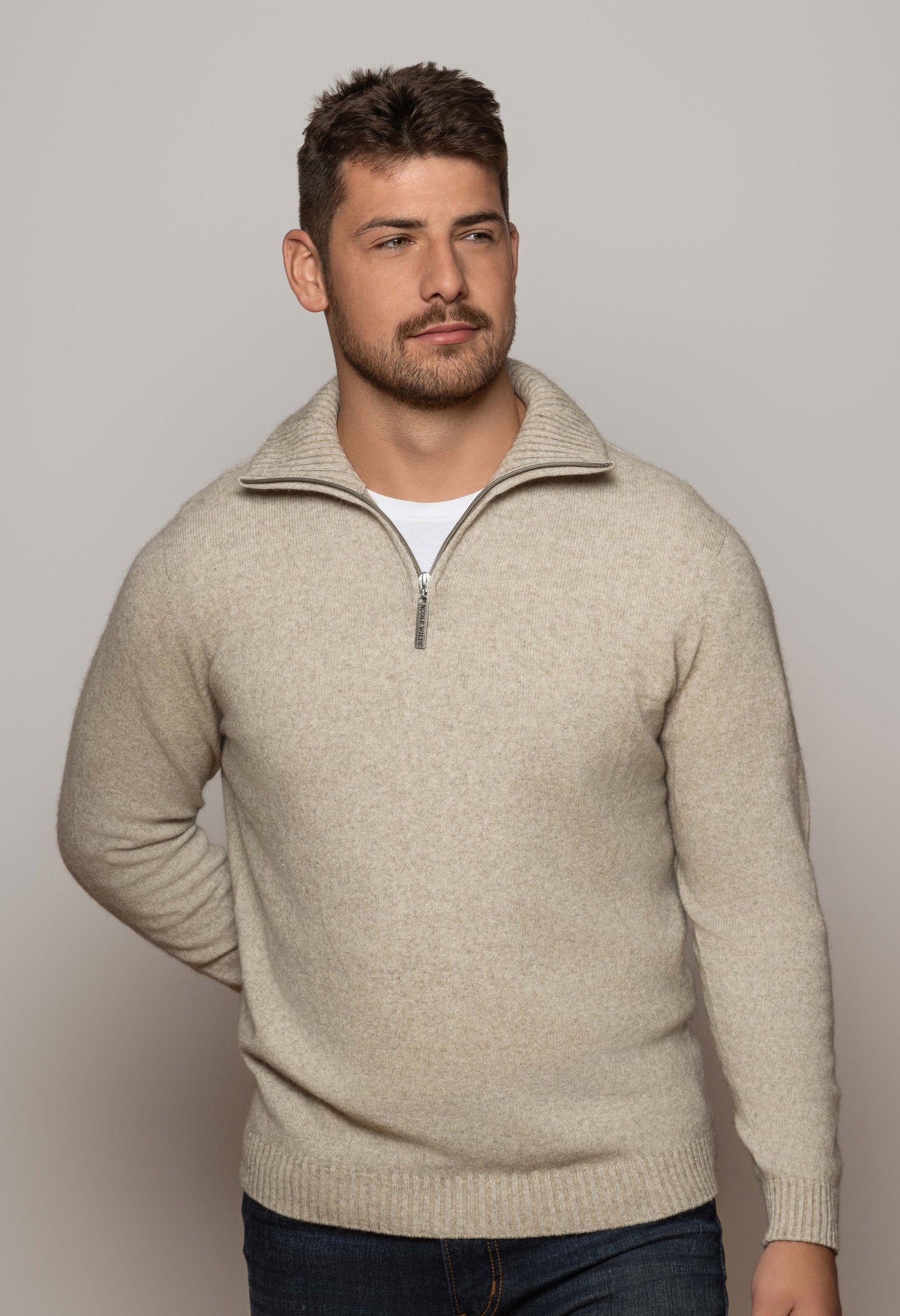 Noble Wilde - Men's 1/2 Zip Jersey - Deep Blue or Natural