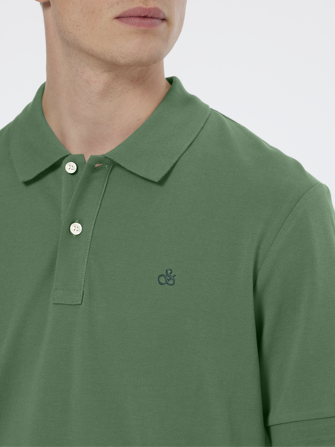 Scotch & Soda - Logo Pique Polo - Spring Blue or Sage Green