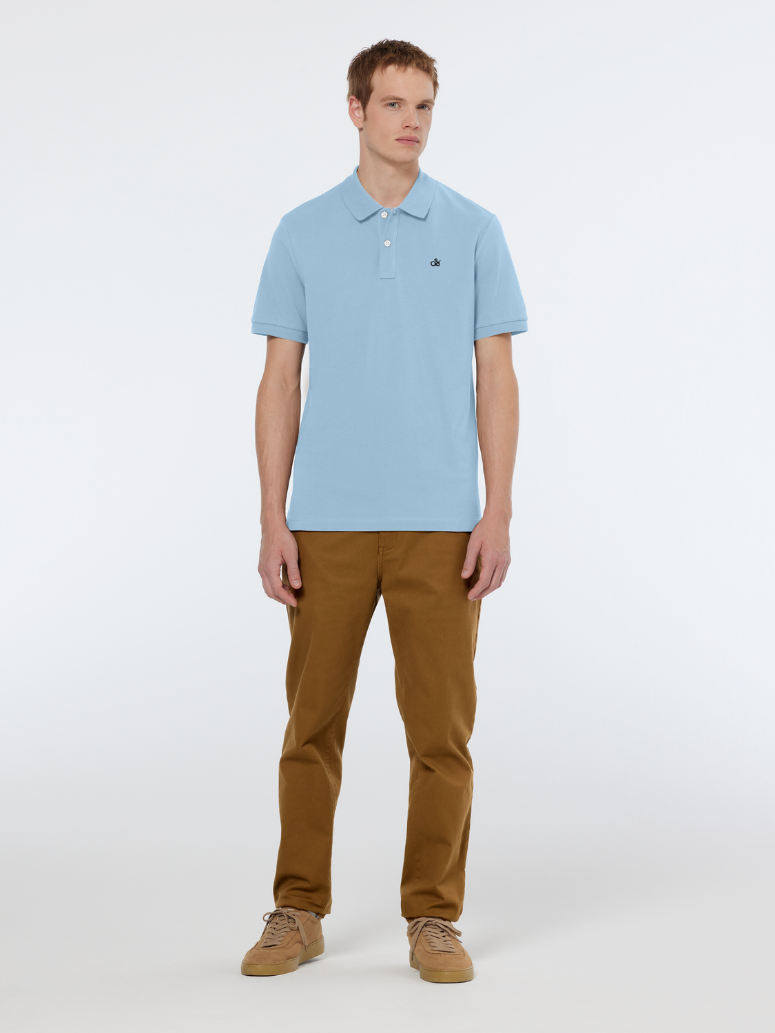 Scotch & Soda - Logo Pique Polo - Spring Blue or Sage Green