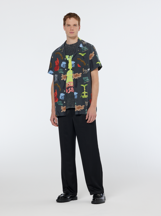 Scotch & Soda - Short Sleeved Print Shirt - Park Green