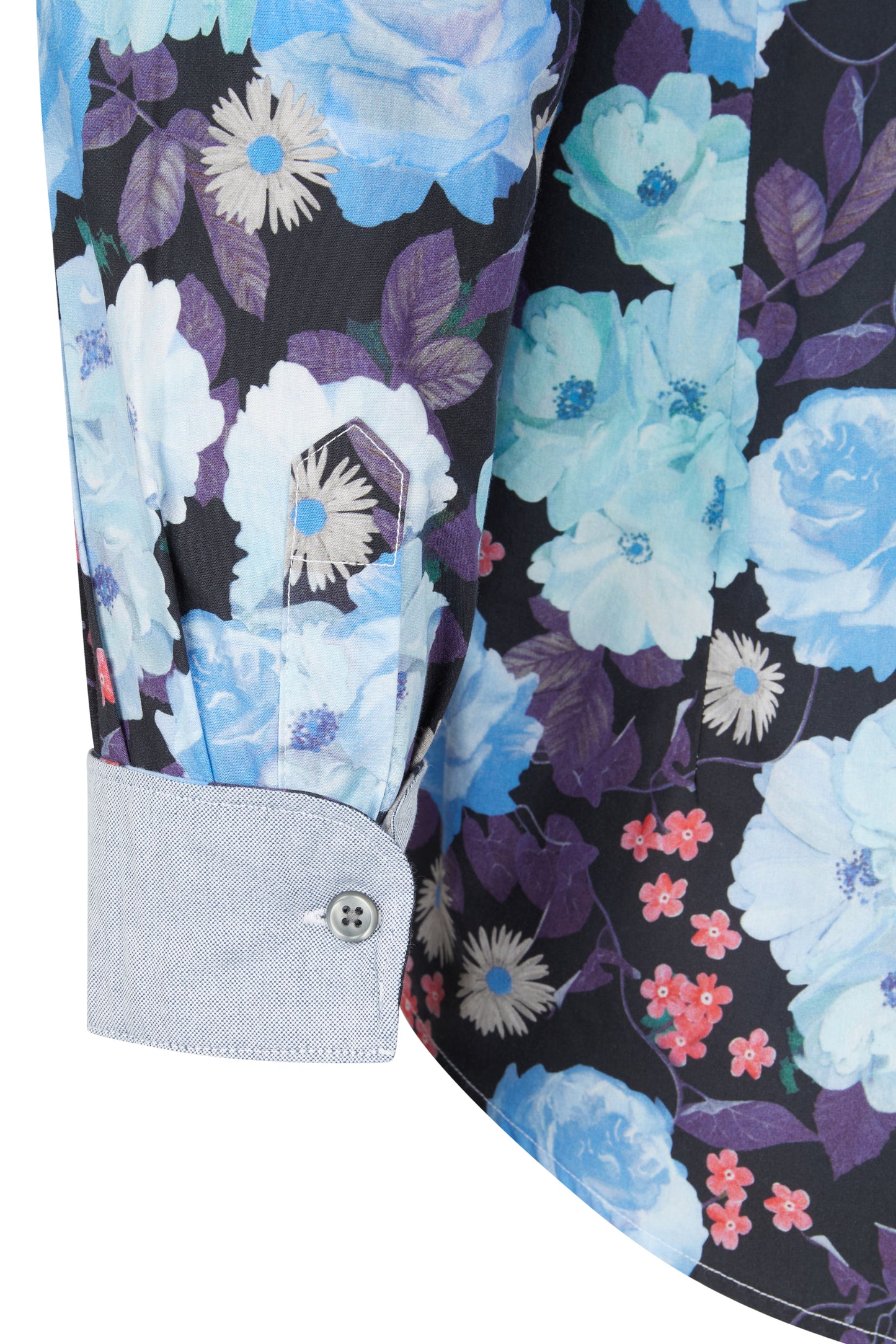 Two Flowers - Florian Shirt - Nightblue Floral
