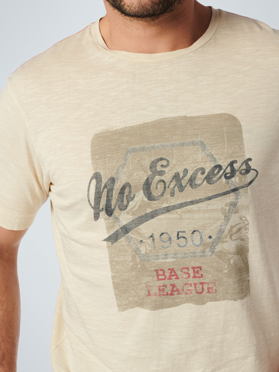 No Excess - Dyed Print T-Shirt - Cream or Light Army Green