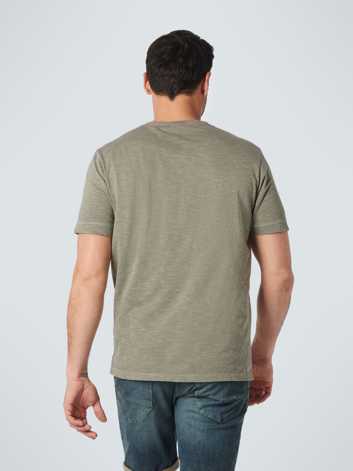 No Excess - Dyed Print T-Shirt - Cream or Light Army Green