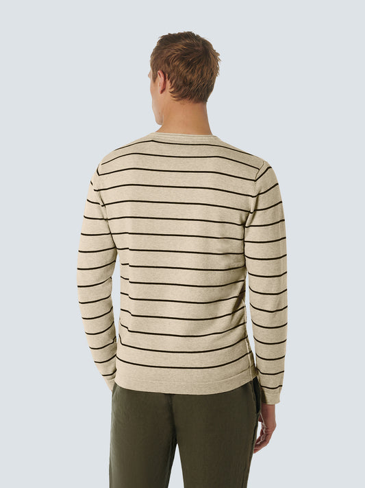 No Excess - Striped Crewneck Pullover - Mint or Cream