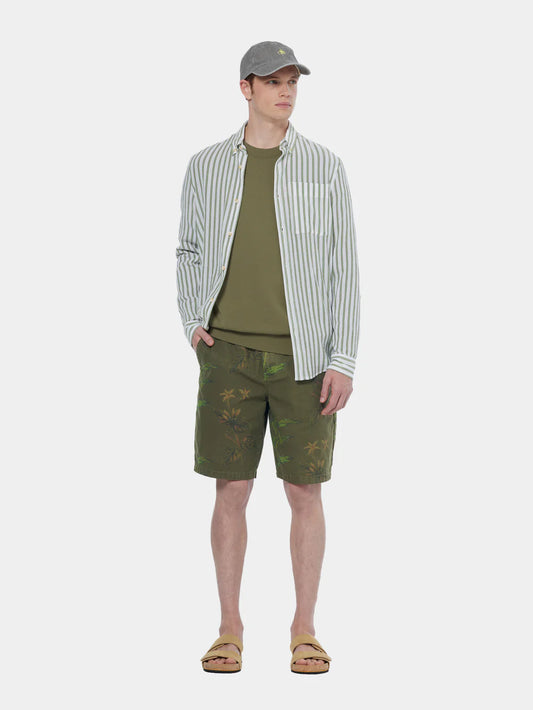 Scotch & Soda - Crinkle Striped Shirt - Firefly Green