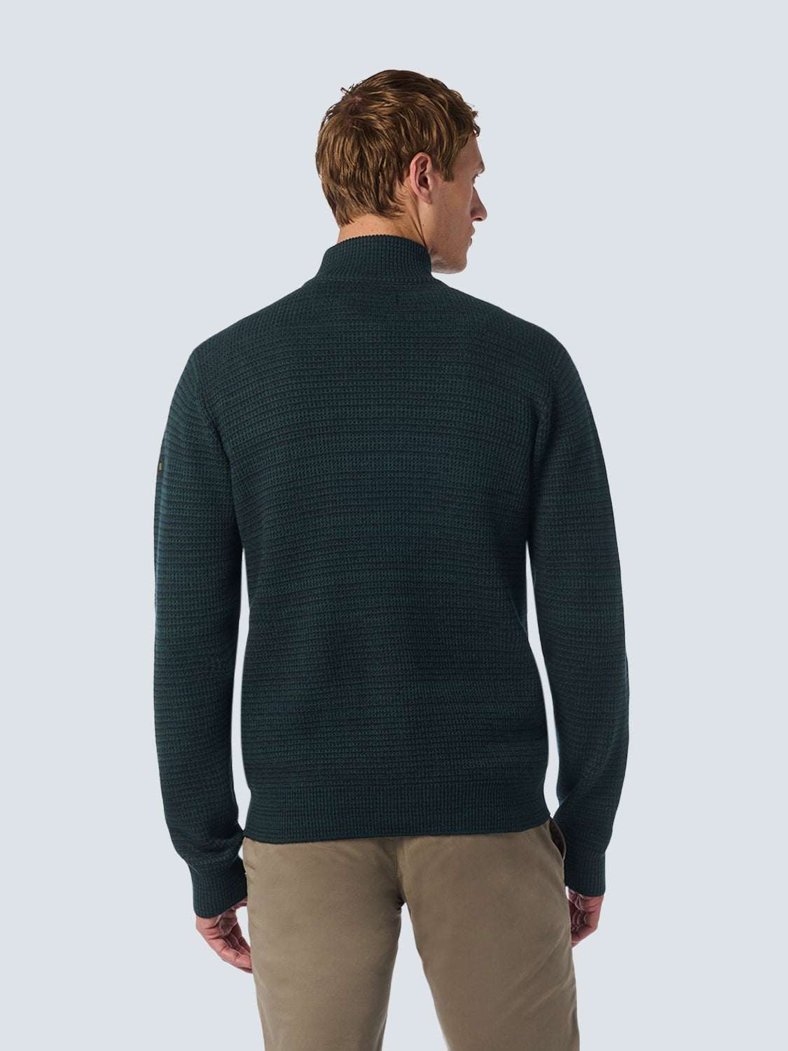 No Excess - Half Zip Melange Pullover - Dark Green & Cement