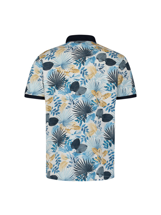 No Excess - Allover Printed Pique Polo - Blue or Green