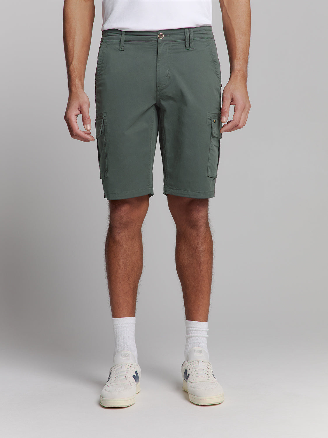 No Excess - Stone Washed Stretch Shorts - Khaki or Dark Steel