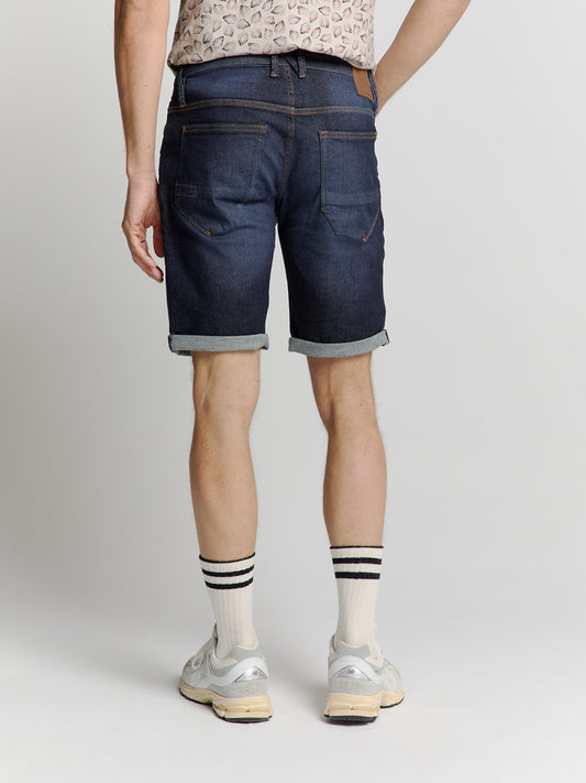 No Excess - Stretch Denim Shorts - Dark Wash