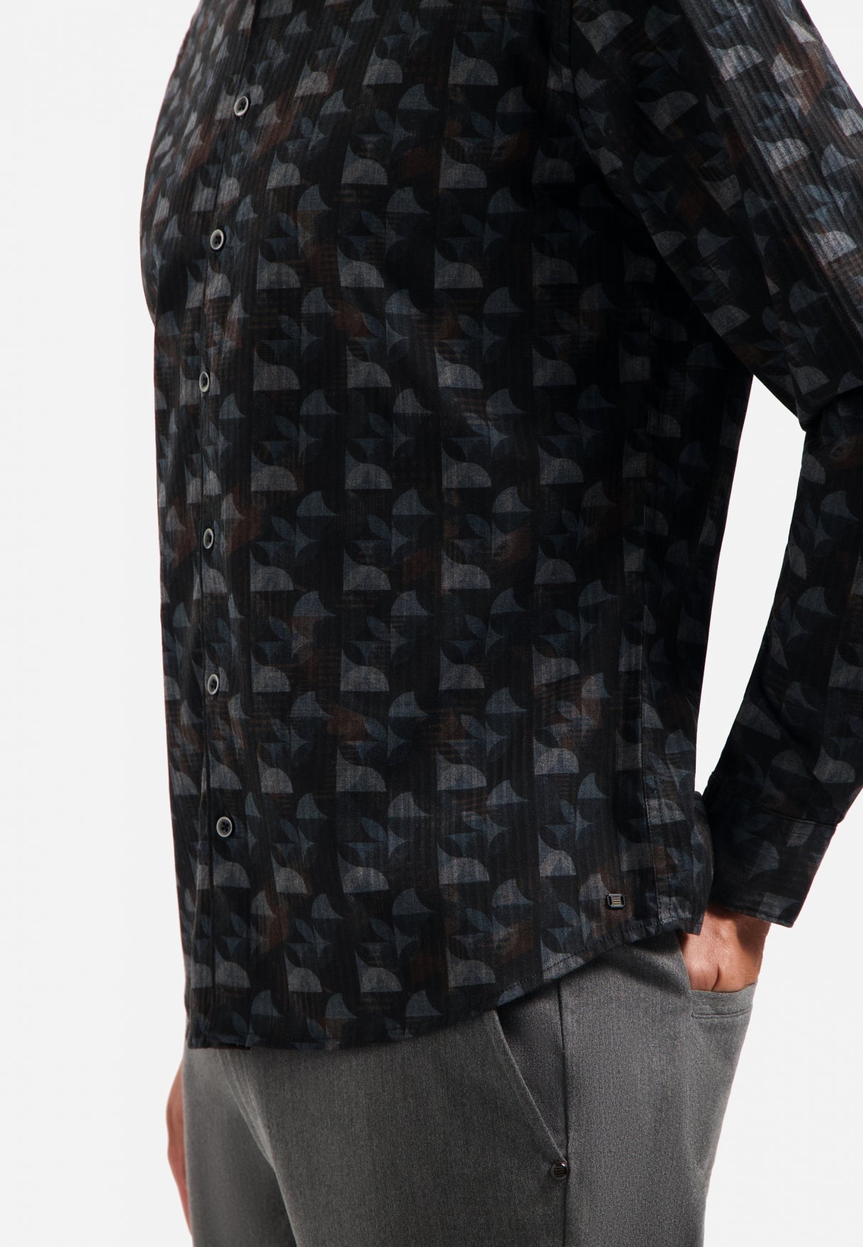 No Excess - Structure Stripe/Patterned Shirt - Night