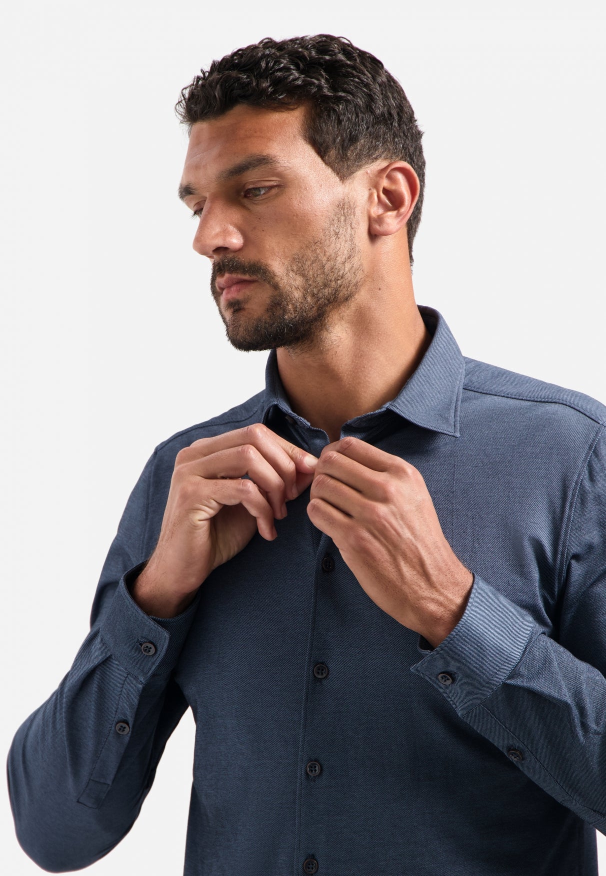 No Excess - Stretch Jersey Shirt - Washed Blue