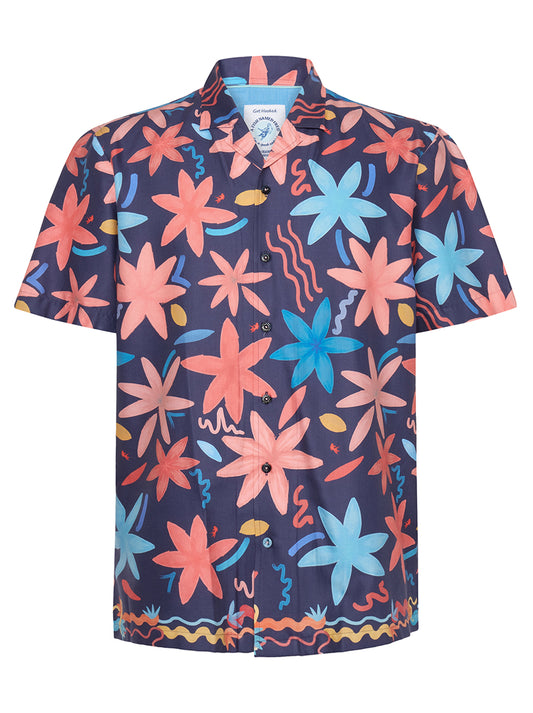 A Fish Named Fred - Short Sleeved Shirt - Watercolour Flower