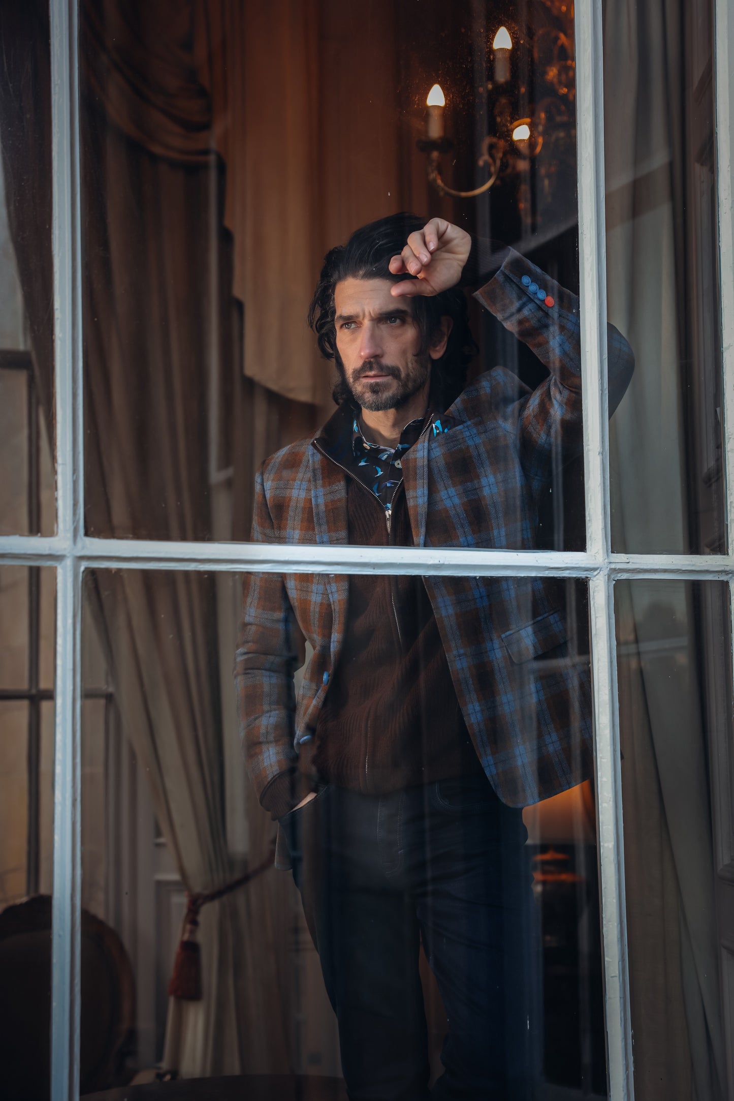 A Fish Named Fred - Pattern Blazer - Brown/Blue Check