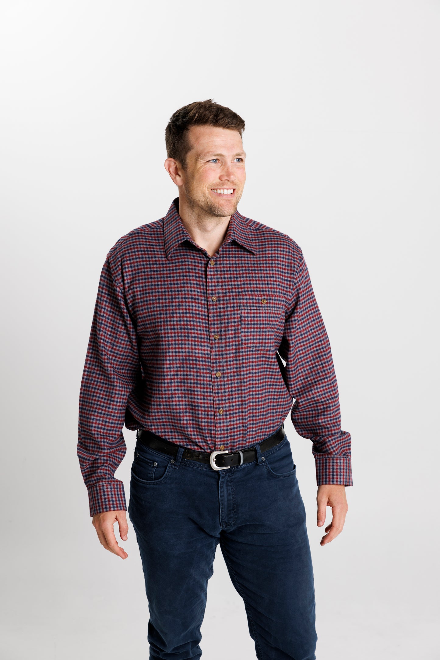 LICHFIELD - Vonnella Double Pocket Shirt - Red / Navy Check