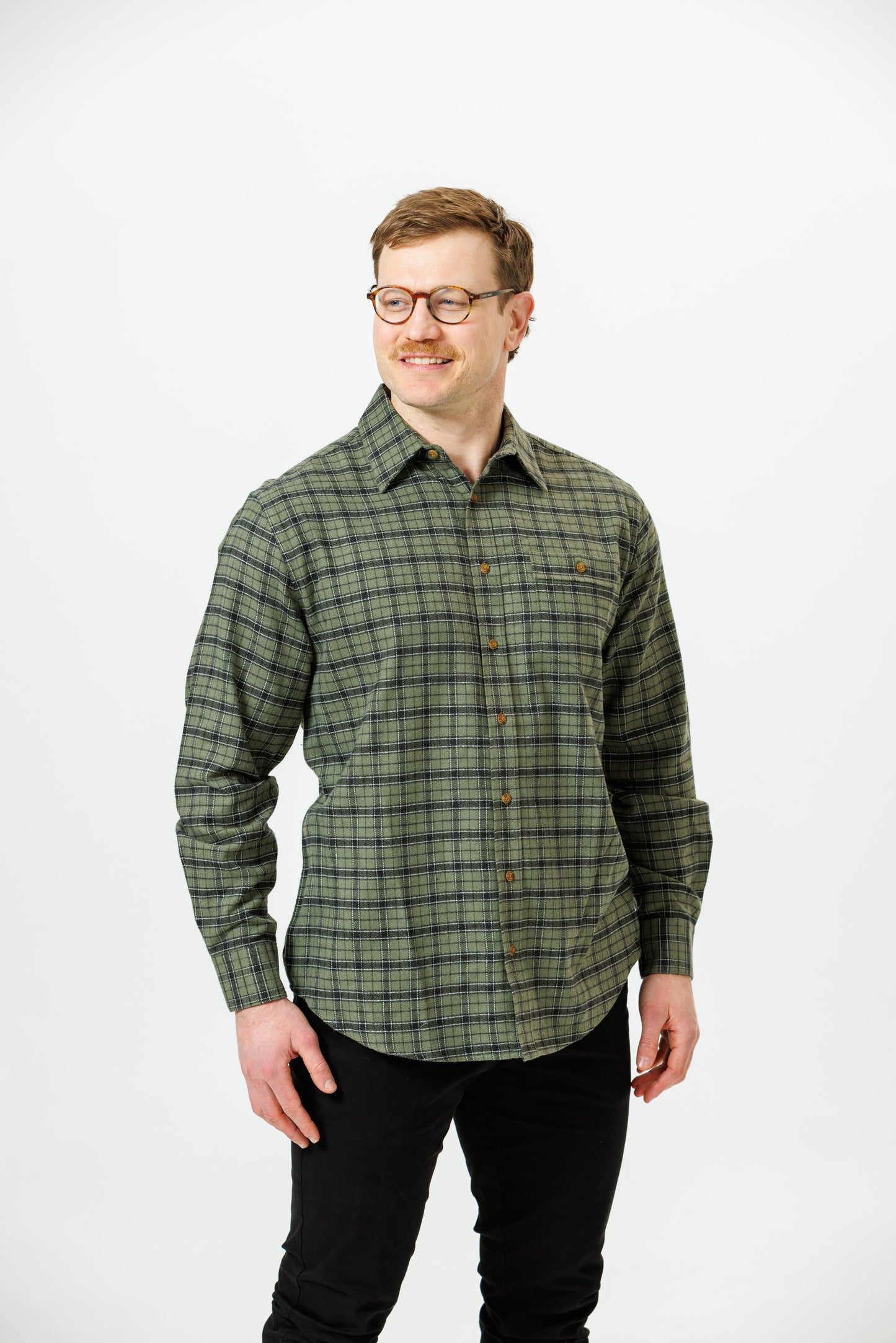Lichfield - Double Pocket Vonella Shirt- Olive Check