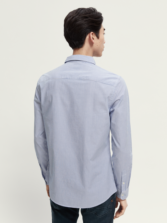 Scotch & Soda - Organic Poplin Striped Shirt - Blue/White