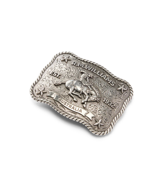 R. M. Williams - Cloudbuster Trophy Buckle - Antique Silver