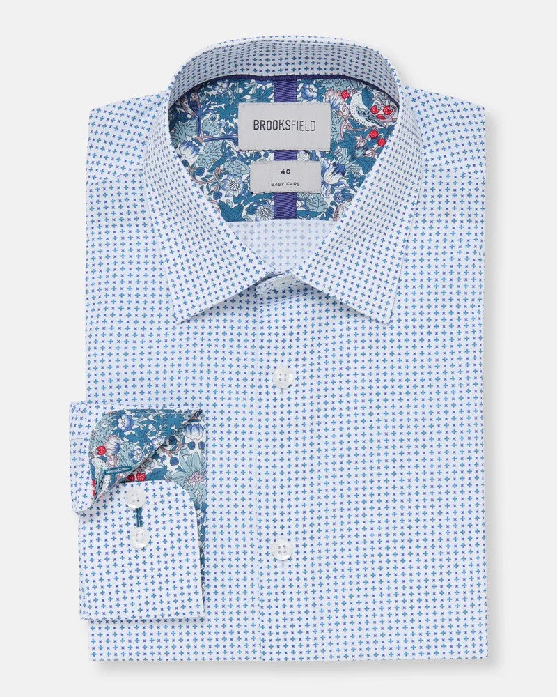 Brooksfield - Geo Print Shirt - Teal