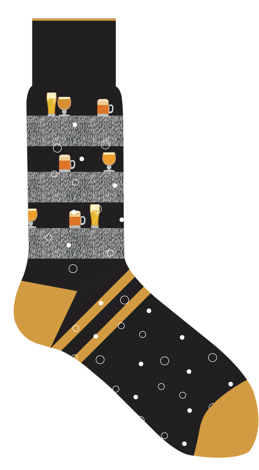 Lorenzo Uomo Socks  - Black/Beer Stripe