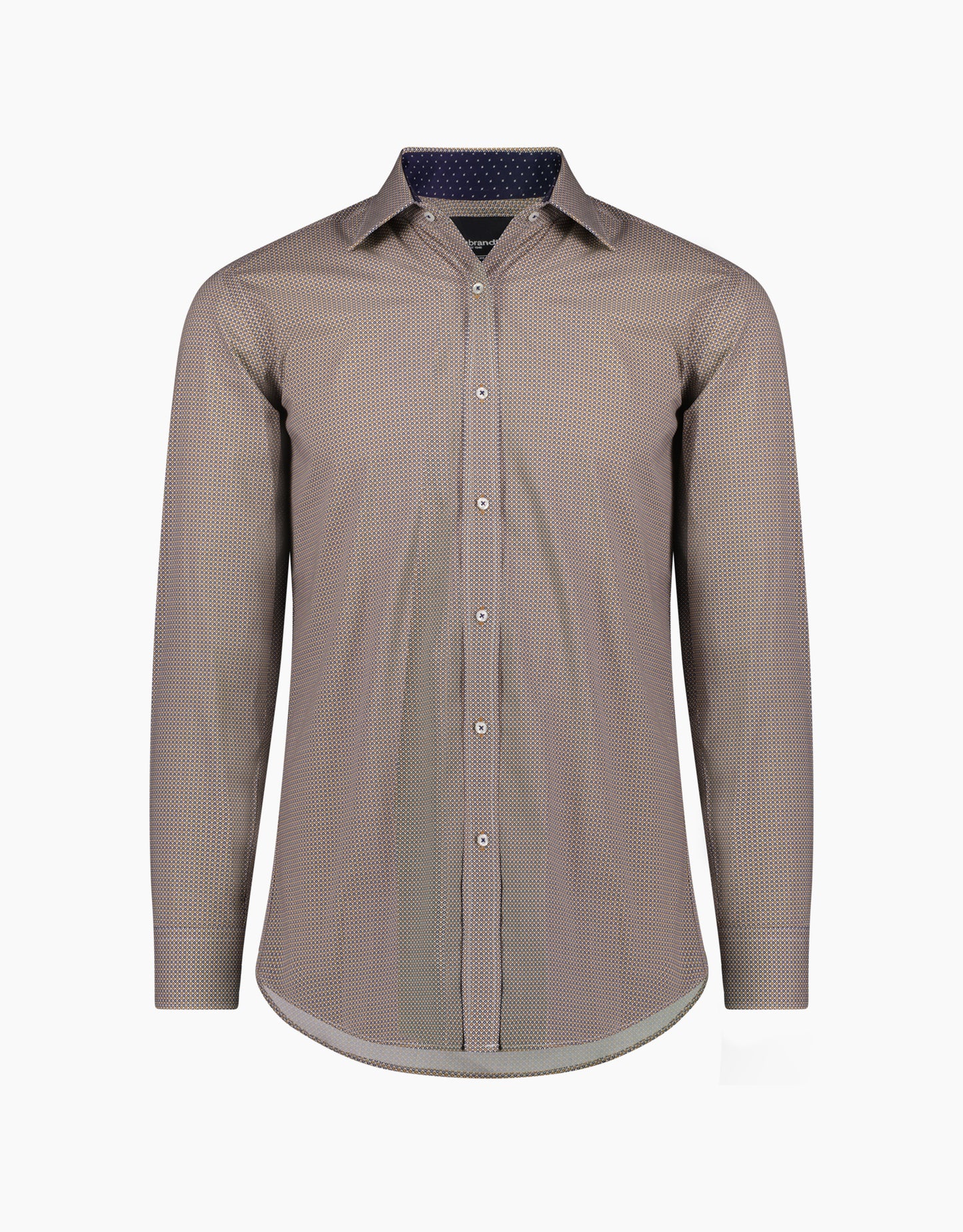 Rembrandt - Barbican Shirt - Gold/Navy Geo Print