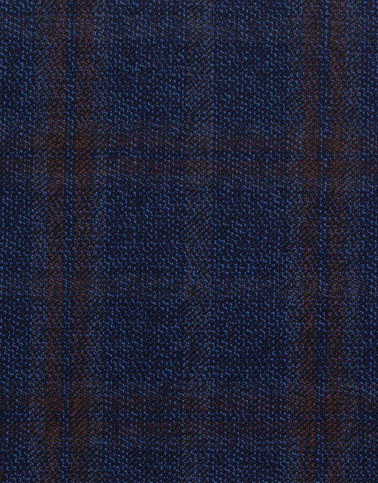 Rembrandt Windowpane Blazer - Navy/Brown Check