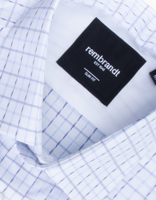 Rembrandt - York Non Iron Shirt - Blue/White Check