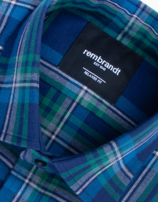 Rembrandt - Sinatra Shirt - Blue & Green Flannel