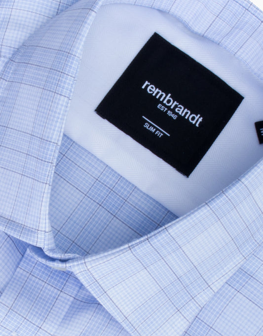Rembrandt - Sinatra Shirt - Light Blue Glen Check
