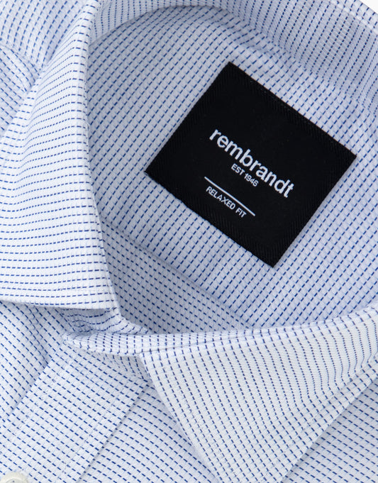 Rembrandt - Sinatra Shirt - White/Blue Micro