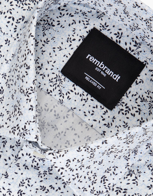 Rembrandt - Sinatra Shirt - White/Blue Floral