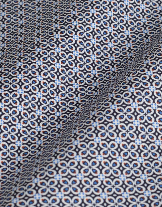 Rembrandt - London Shirt - Blue & Maroon Microdesign