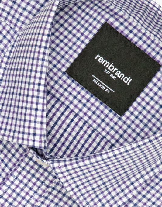 Rembrandt - Sinatra Shirt - Purple & Navy Check
