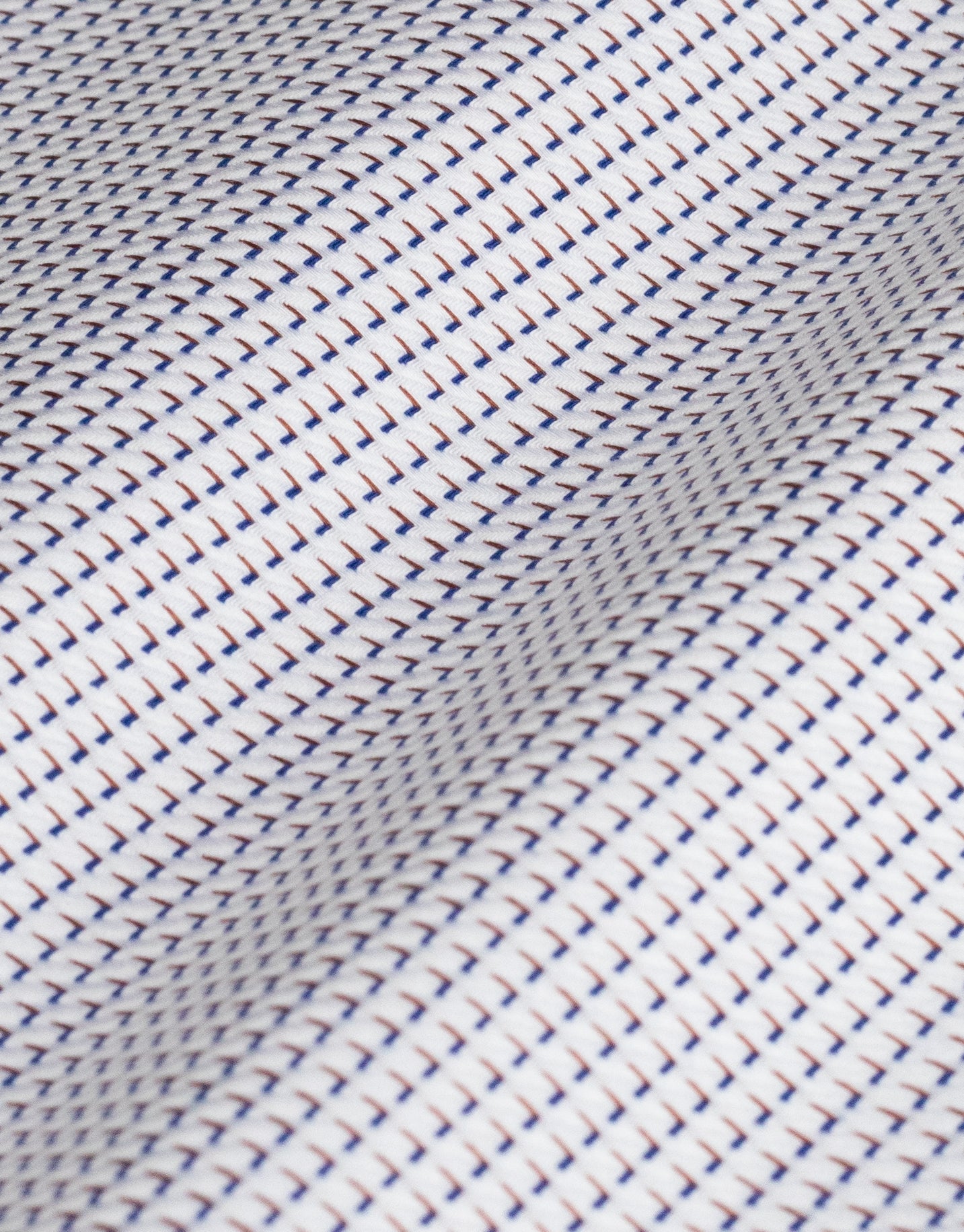 Rembrandt - Sinatra Shirt - White/Blue/Brown Microdesign