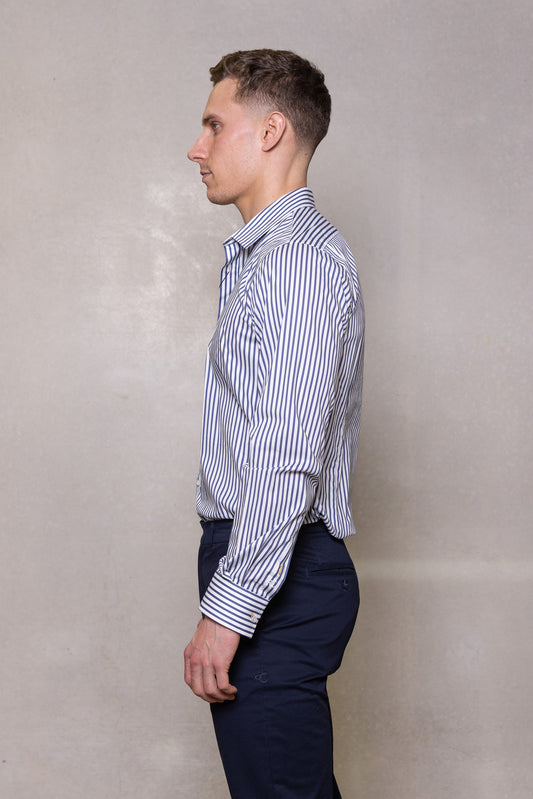 Cutler & Co - Blake Striped Shirt - French Navy