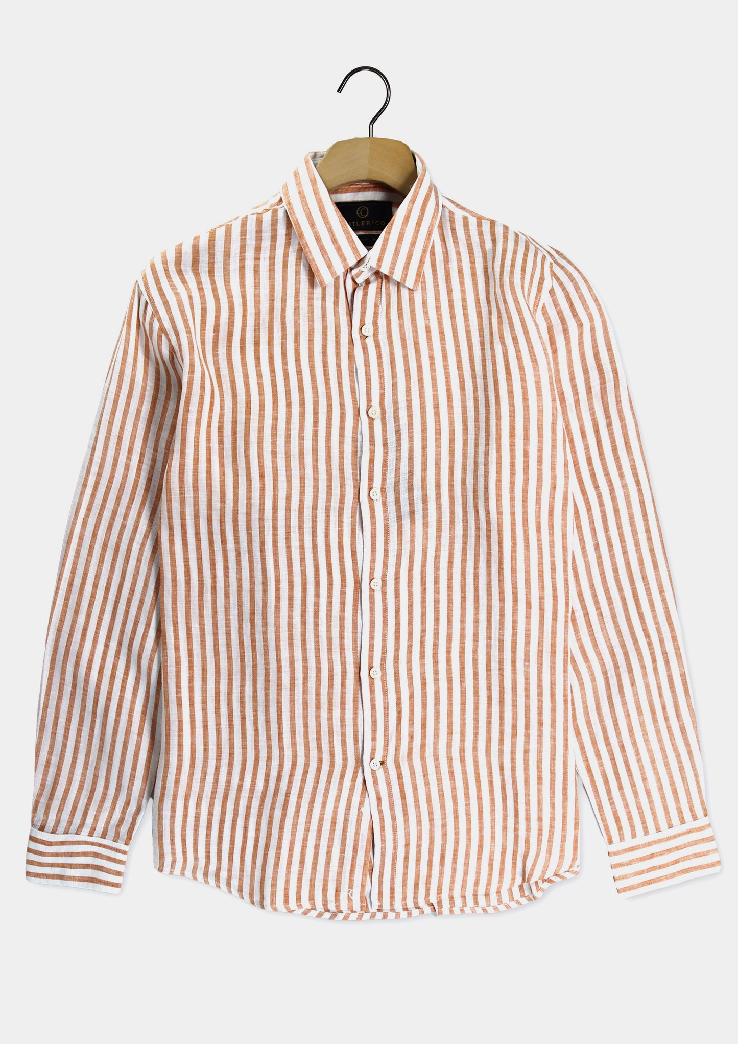 Cutler & Co - Blake Shirt - Striped Linens - Blue or Orange