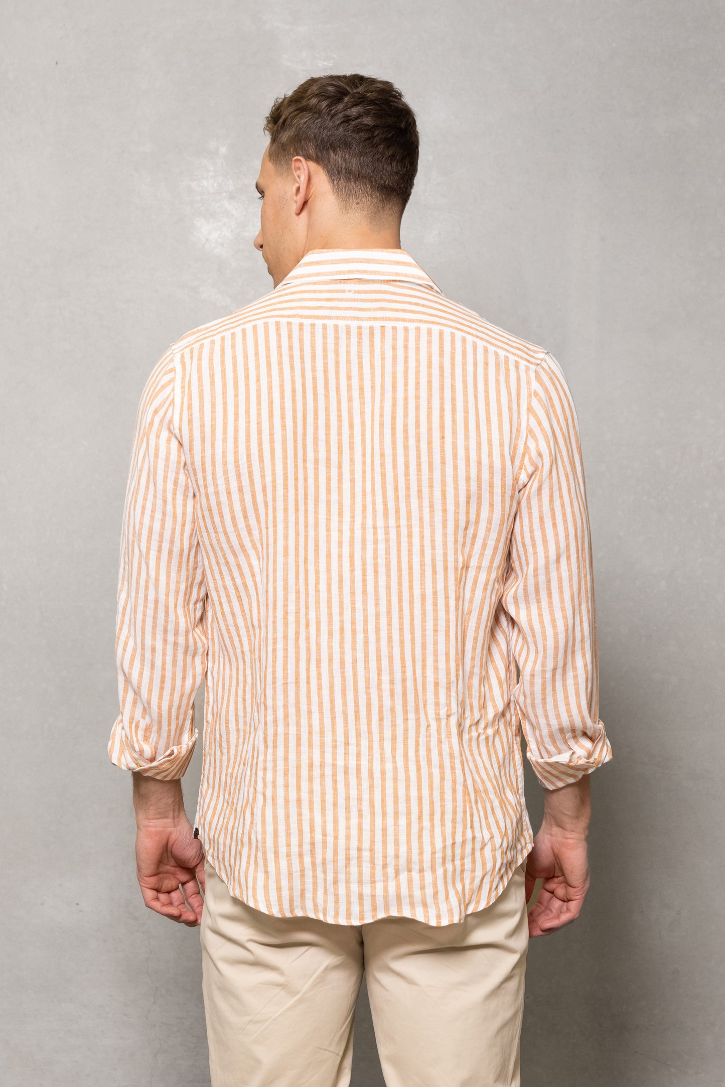 Cutler & Co - Blake Shirt - Striped Linens - Blue or Orange