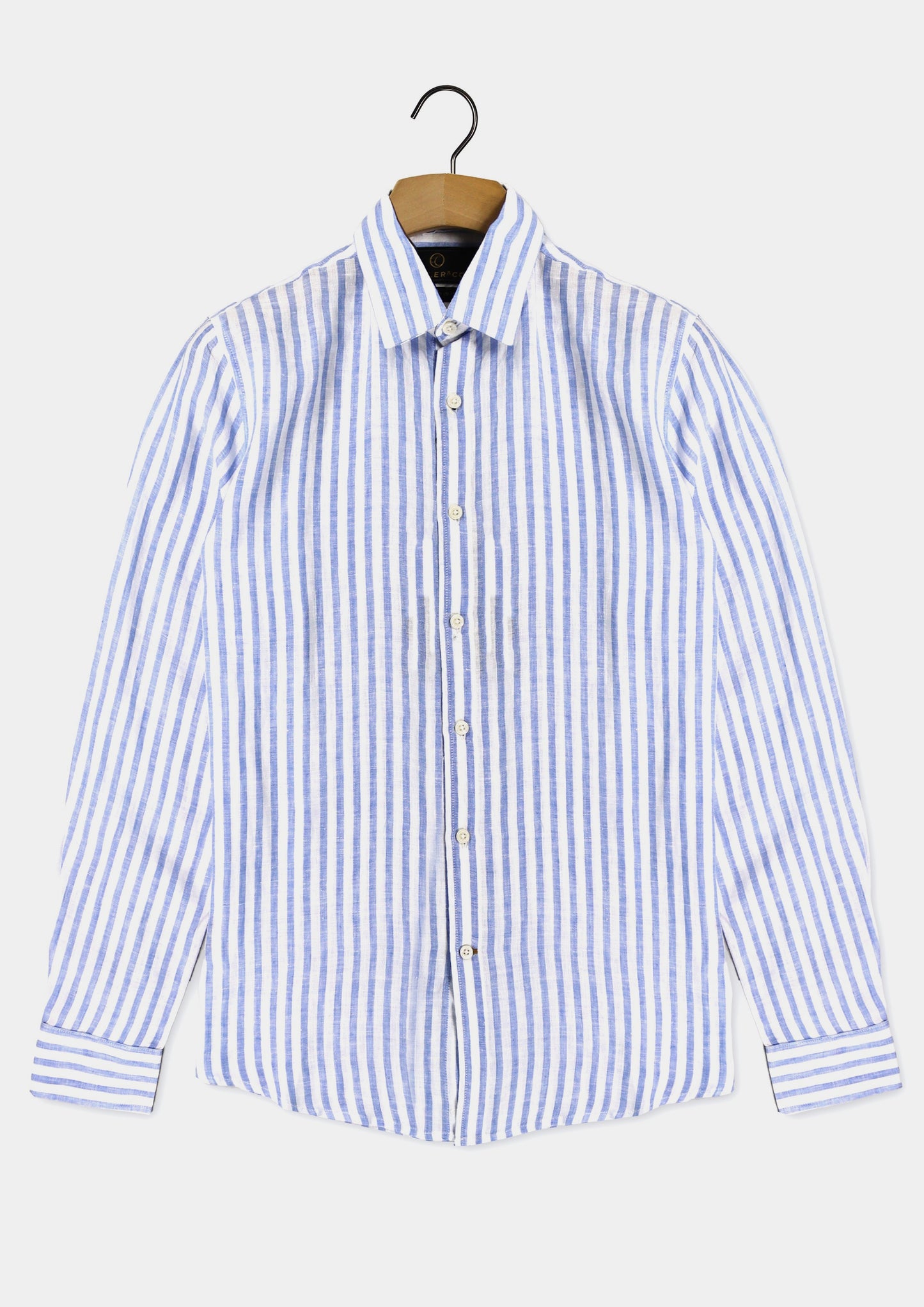 Cutler & Co - Blake Shirt - Striped Linens - Blue or Orange