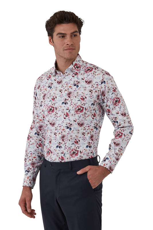 Cambridge - Sorrento Shirt - Pink/White Roses