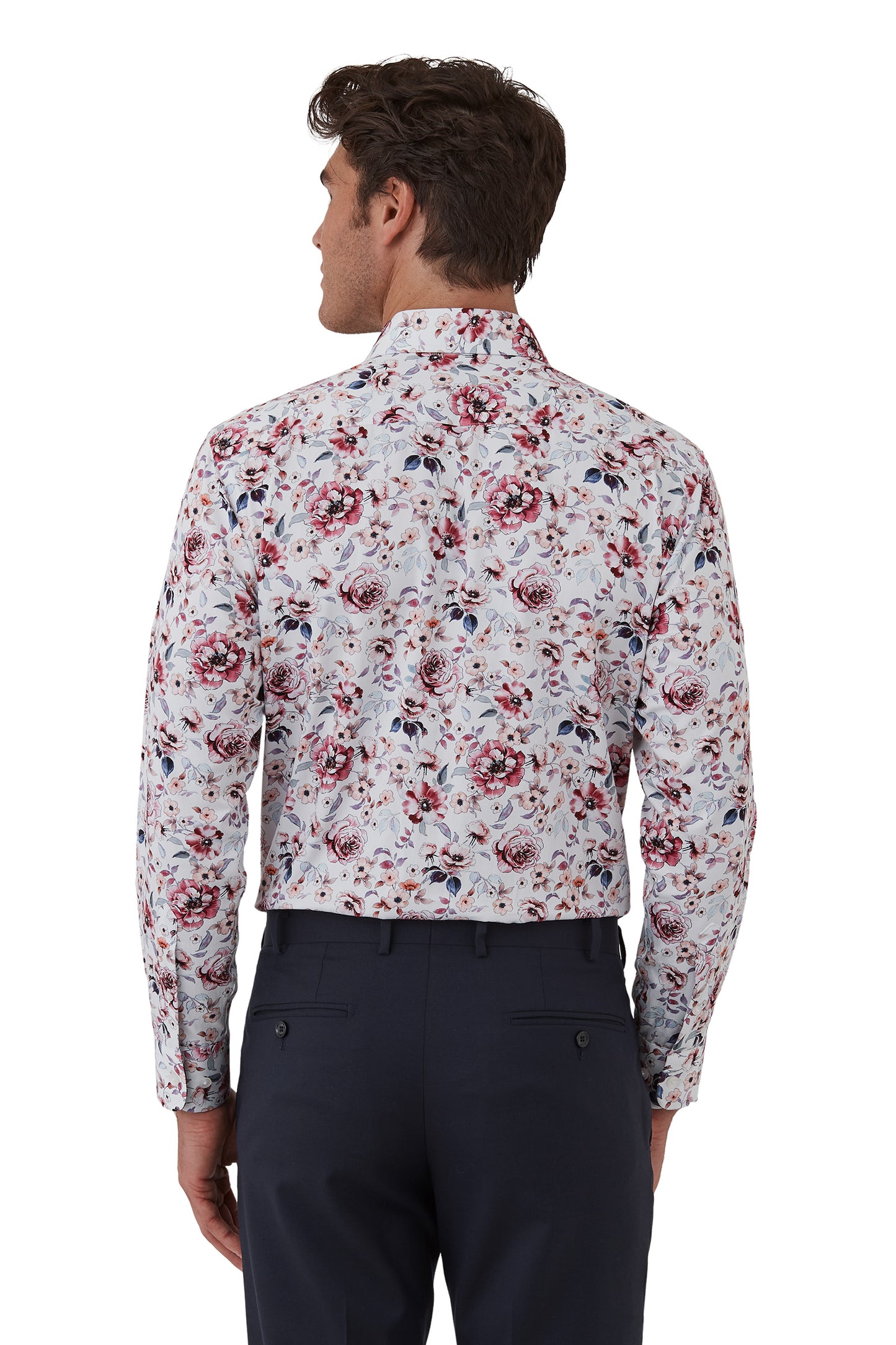 Cambridge - Sorrento Shirt - Pink/White Roses