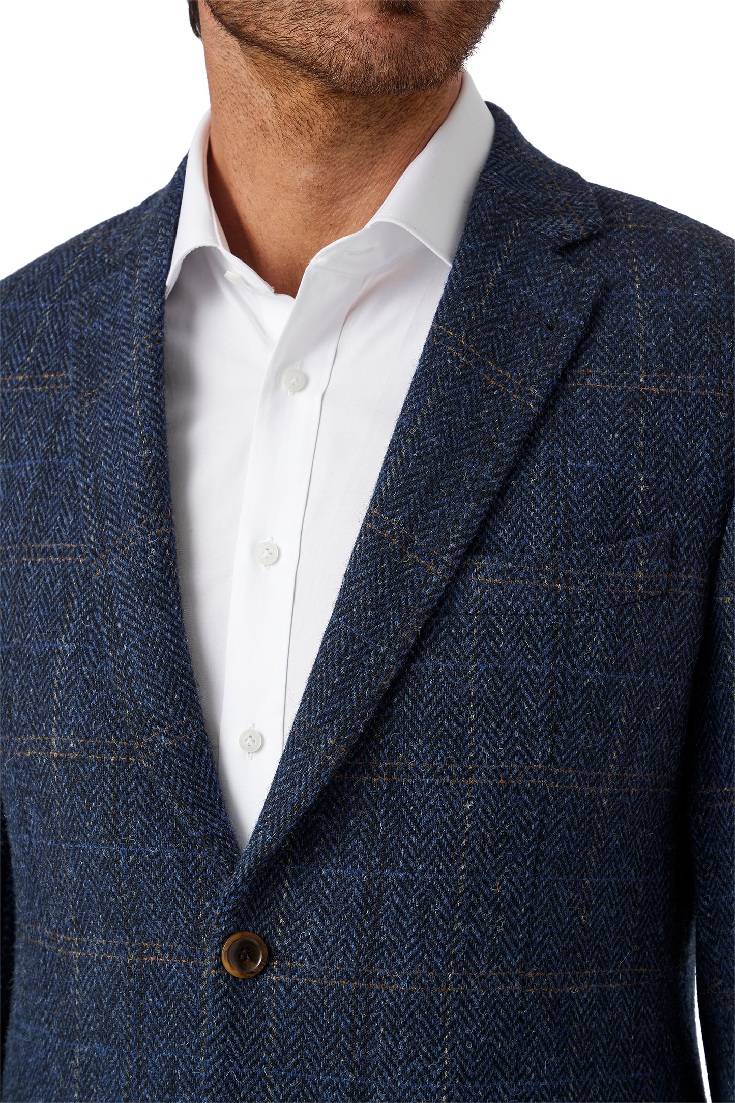 Cambridge - Harris Tweed Jacket - Navy/Gold Check