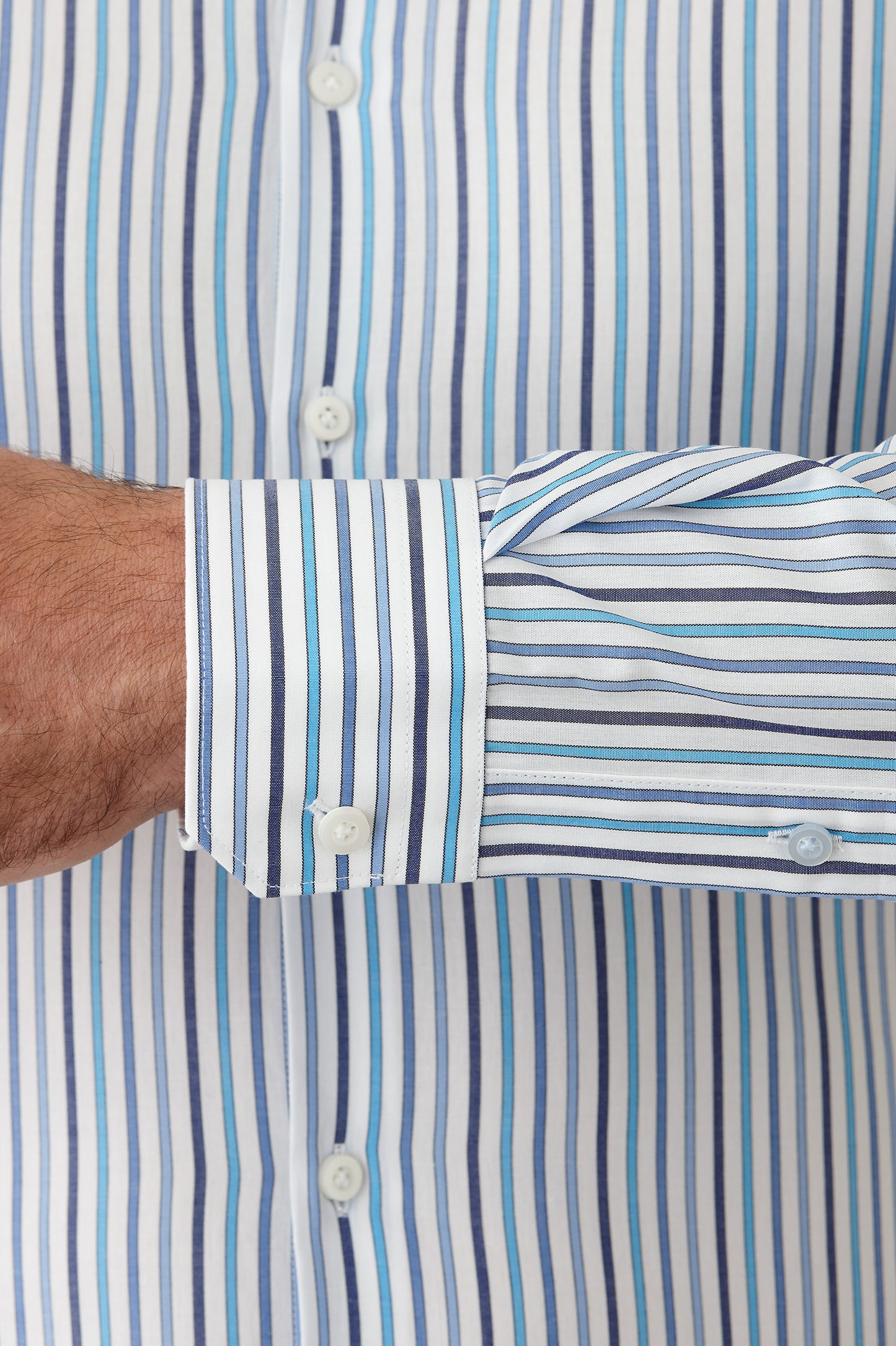 Gibson Motion Shirt - Blue/Navy/Aqua Stripe