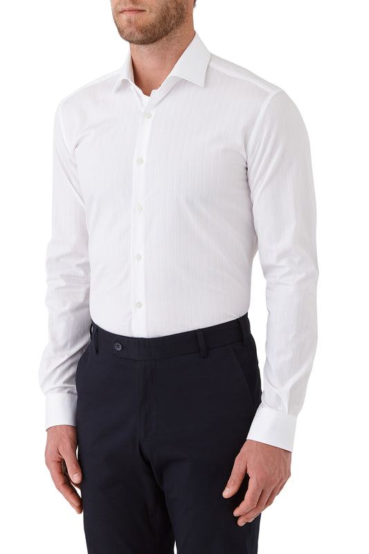 Gibson - Motion Shirt - White Self Stripe