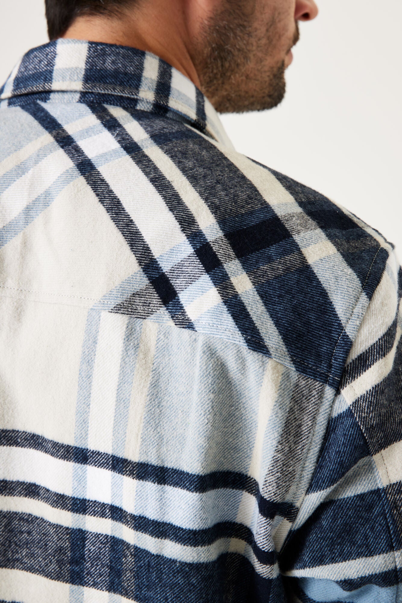 Garcia - Mens Flannel Overshirt - Kit Blue