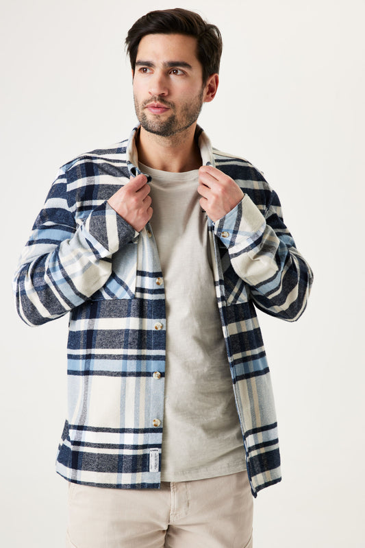 Garcia - Mens Flannel Overshirt - Kit Blue