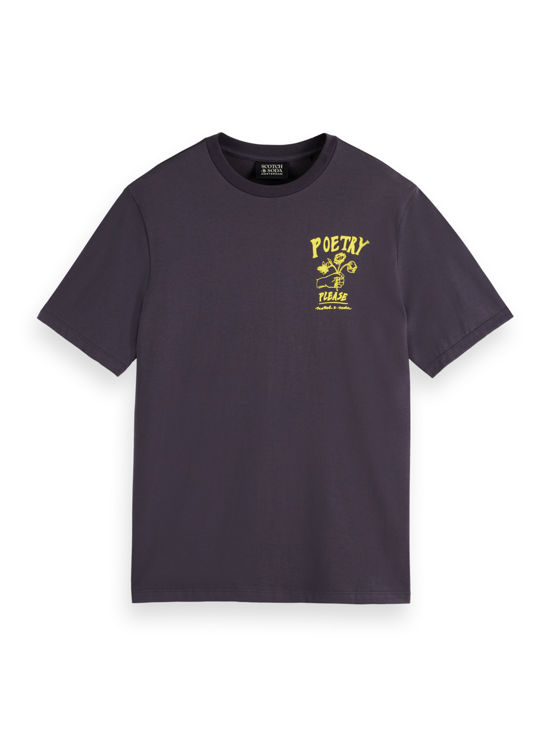 Scotch & Soda - Printed T-Shirt - Front Chest Art Tee - Anthracite
