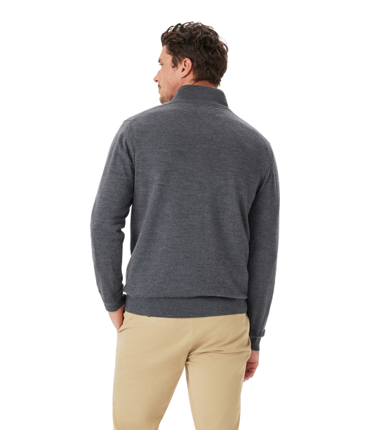 R. M. Williams Ernest 1/4 Zip Merino - Sea Mist