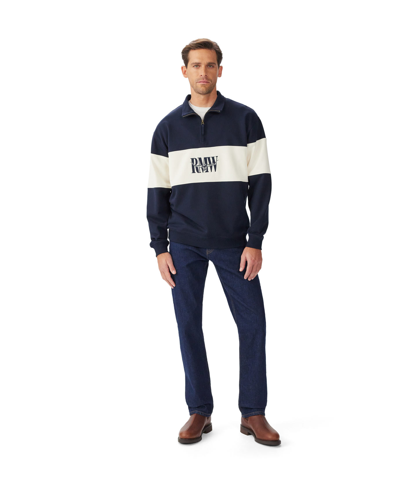 R. M. Williams - Heritage 1/4 Zip Sweatshirt - Navy