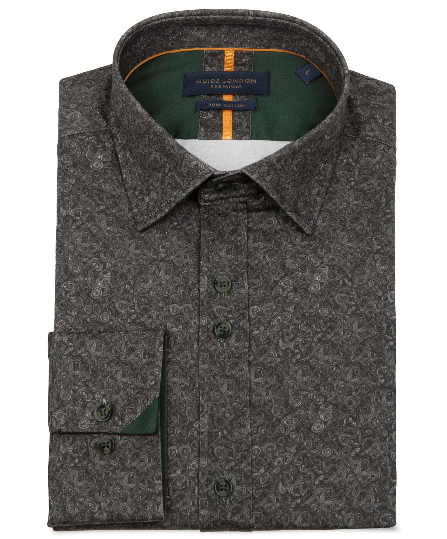Guide London Shirt - Self Pattern - Sage