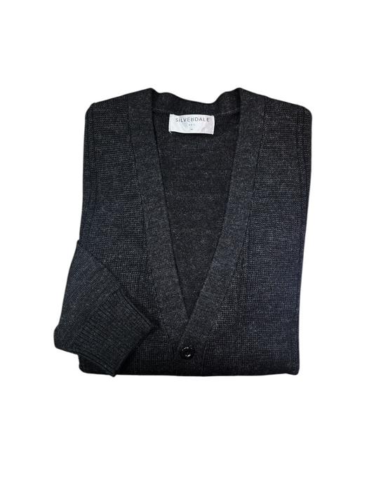 Silverdale - Mid Weight Ribbed Cardigan - Chestnut or Charcoal