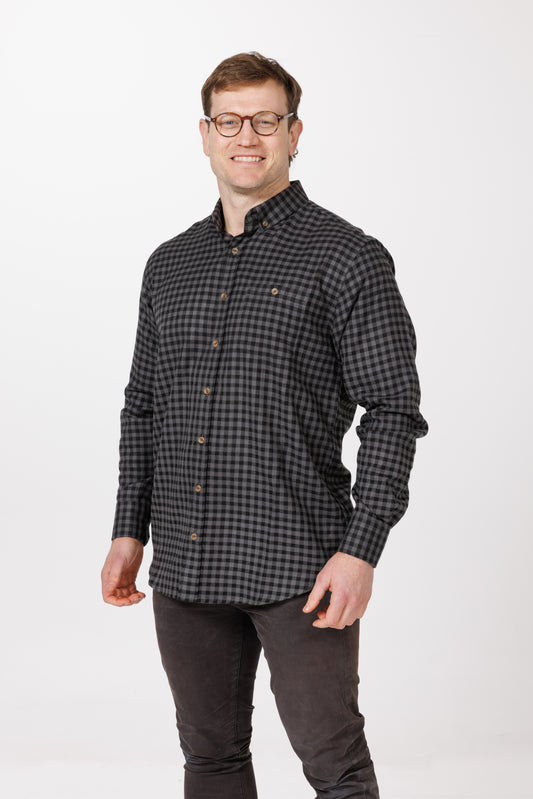 Lichfield - Wool Blend Winter Weight Shirts - Navy or Charcoal